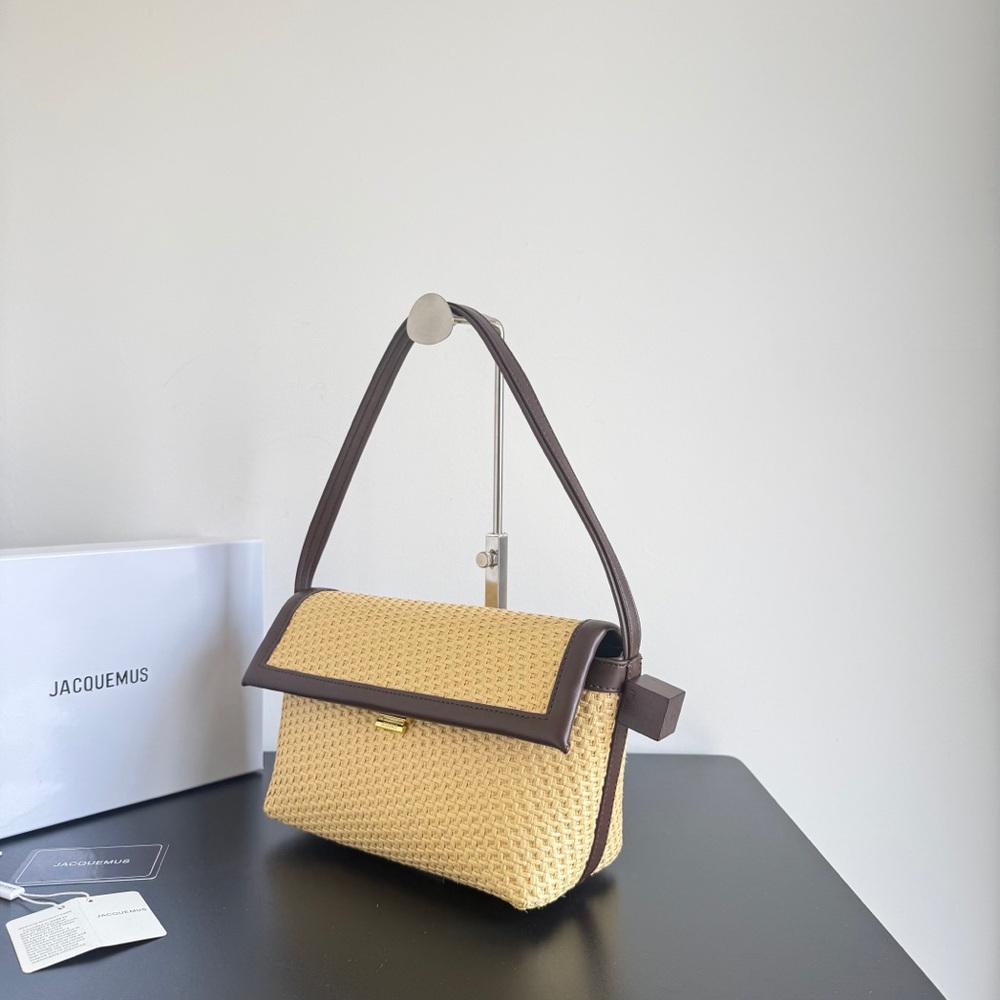 🎀 JACQUEMUS Le Panier Soli Small Straw Tote Bag - Picture 6 of 8